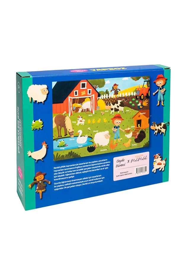  Melimelek Çocuk Yapboz Puzzle - Çiftlikte Bir Gün (İngilizce) (Ceyda Düvenci)