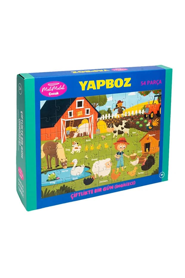  Melimelek Çocuk Yapboz Puzzle - Çiftlikte Bir Gün (İngilizce) (Ceyda Düvenci)