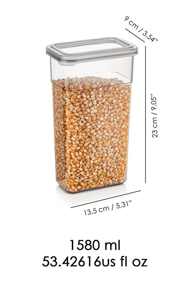 12'li Etiketli Erzak Saklama Kabı Seti - Sızdırmaz Kapaklı Bakliyat Saklama Kutusu  - 12 x 1580 ml
