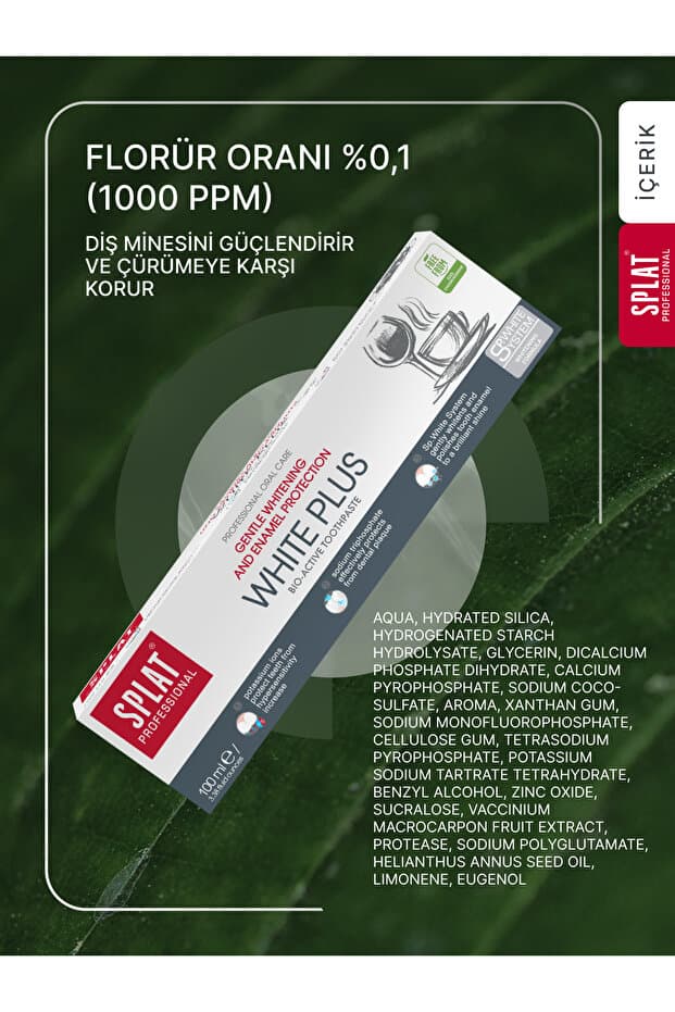White Plus Beyazlatıcı Diş Macunu Hassas Dişler İçin Florürlü Leke Karşıtı 100 ml