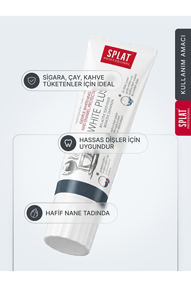 White Plus Beyazlatıcı Diş Macunu Hassas Dişler İçin Florürlü Leke Karşıtı 100 ml