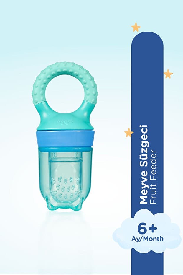 Silikon Meyve Süzgeci Püre Emziği ve Diş Kaşıyıcı 6+ Ay Su Yeşili