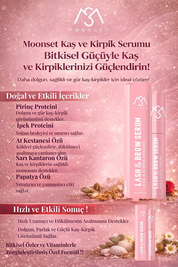 Kaş ve Kirpik Serumu – Güçlendirici, Uzatıcı ve Besleyici Vegan Bakım Serumu (8 ml)