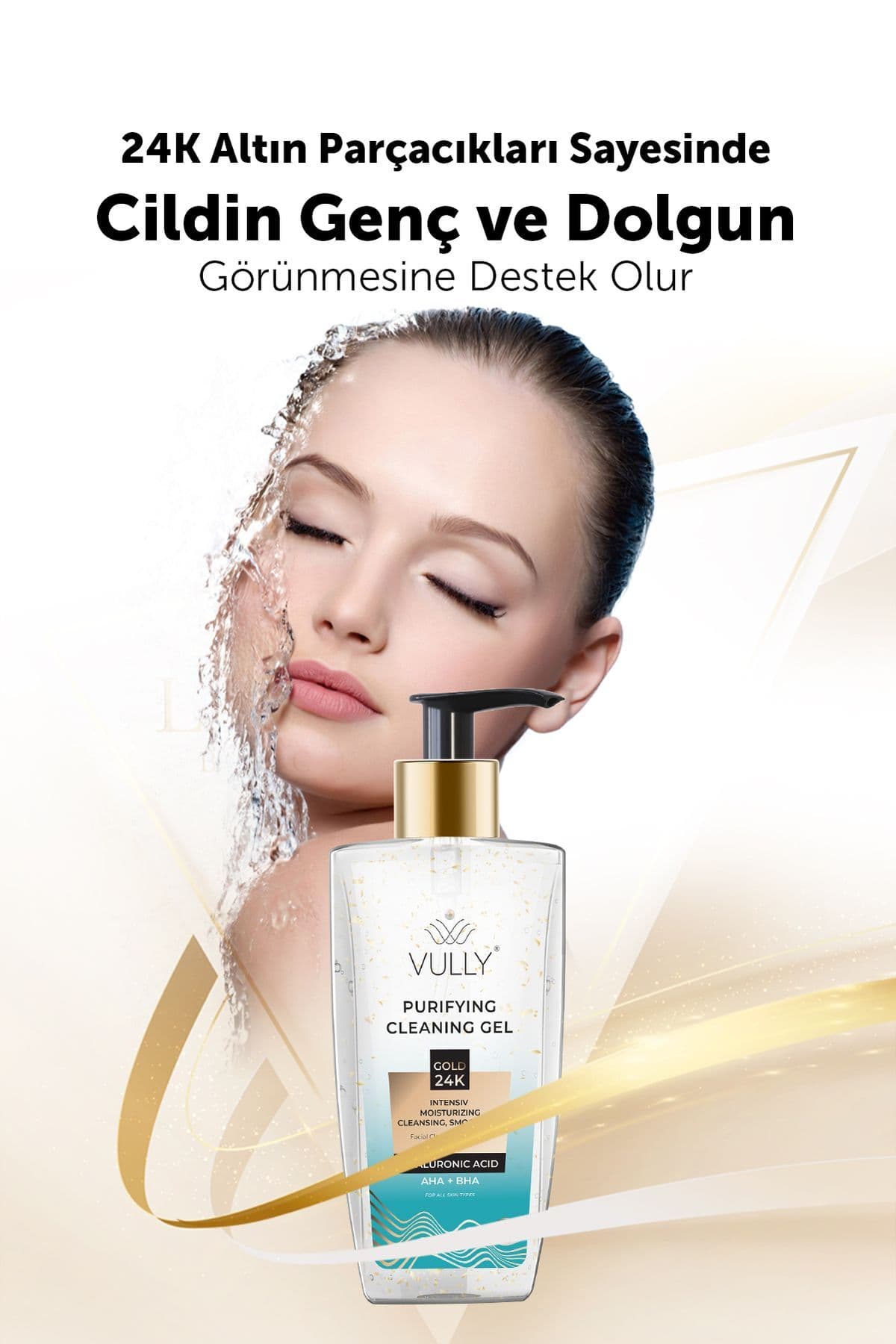 24k Altın Parçacıklı Arındırıcı Nemlendirici Gözenek Sıkılaştırıcı Yüz Temizleme Jeli 200 Ml