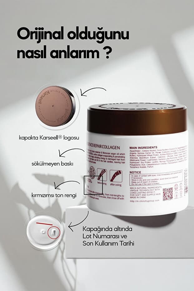 Kolajen Saç Bakım Maskesi Maca Özü Onarıcı Repair Kolajen Saç Maskesi 500 ml Karsel