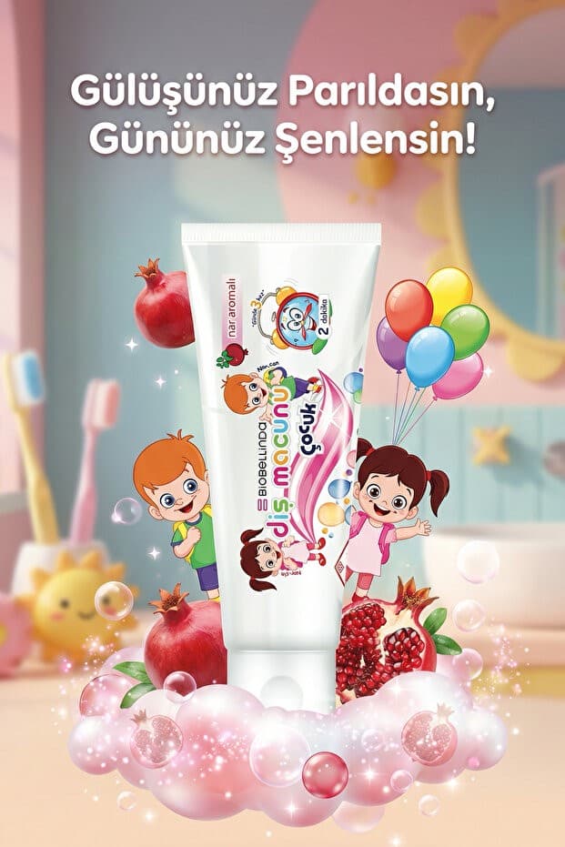 Florürsüz Çocuk Diş Macunu 100 gr Nar Aromalı (HELAL SERTİFİKALI)