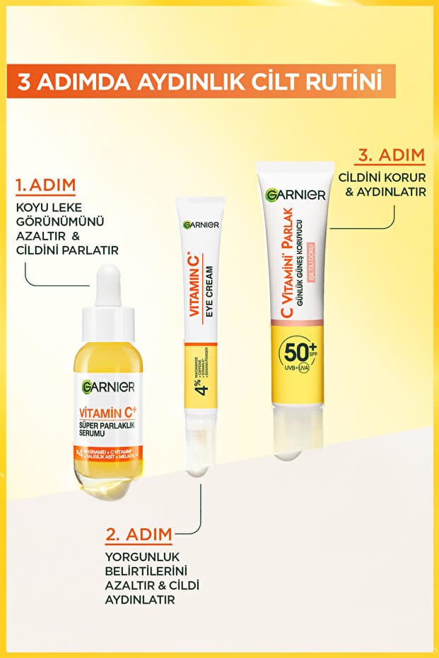 C Vitamini Aydınlatıcı Göz Kremi (Niasinamid + Kafein)