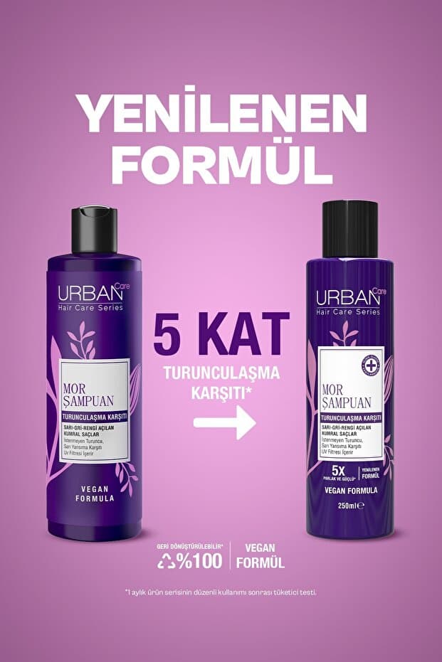 Turunculaşma Karşıtı Mor Saç Bakım Şampuanı,250 ml, Sülfatlı, Vegan, Mor Şampuan