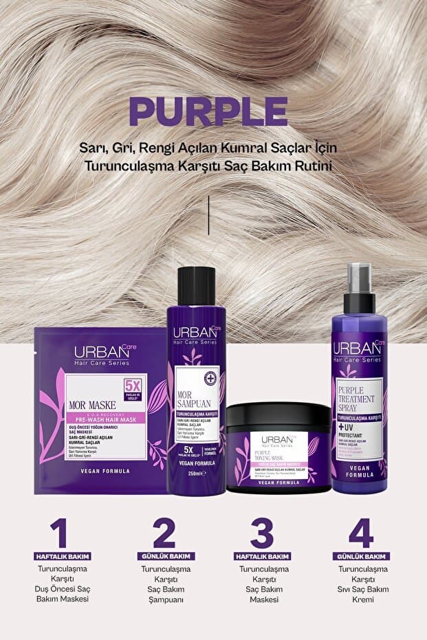 Turunculaşma Karşıtı Mor Saç Bakım Şampuanı,250 ml, Sülfatlı, Vegan, Mor Şampuan