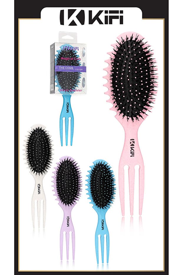 Magical Curl Saç Fırçası - Kıvırcık Tarağı Krem