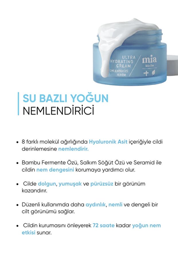 72 Saat Etkili Su Bazlı Yoğun Nemlendirici Yüz Kremi