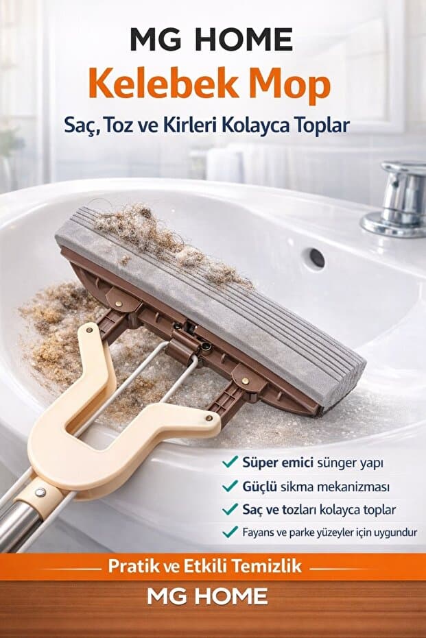1 YEDEK SÜNGER HEDİYELİ || Kendinden Sıkmalı Kelebek Mop 💧 Banyo Temizlik En İyisi Sünger Mop Temizlik