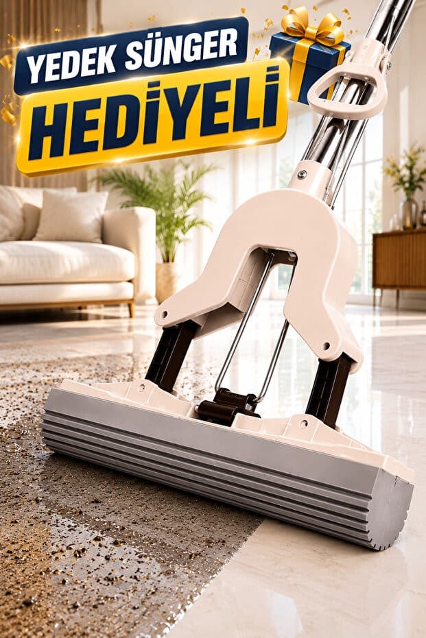 1 YEDEK SÜNGER HEDİYELİ || Kendinden Sıkmalı Kelebek Mop 💧 Banyo Temizlik En İyisi Sünger Mop Temizlik