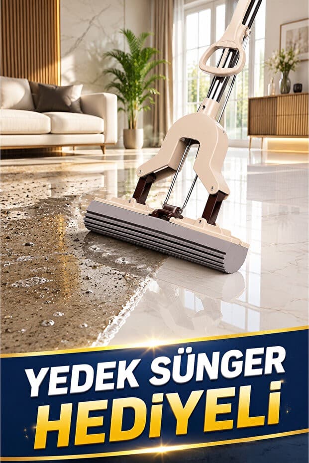 1 YEDEK SÜNGER HEDİYELİ || Kendinden Sıkmalı Kelebek Mop 💧 Banyo Temizlik En İyisi Sünger Mop Temizlik