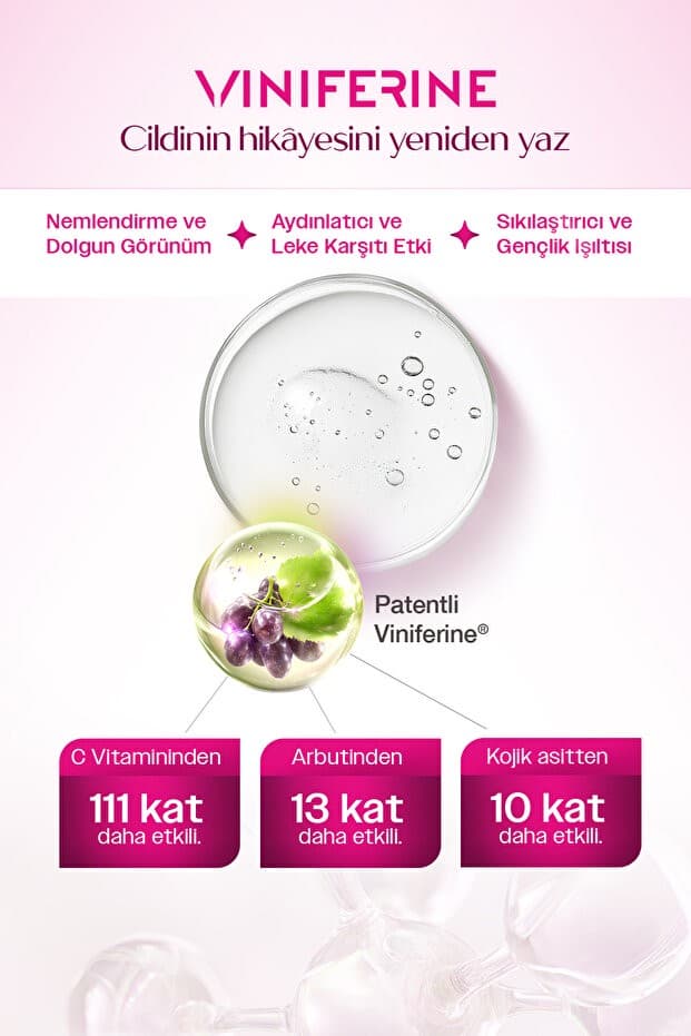 Viniferine Cilt Yenileyici ve Aydınlatıcı Leke Karşıtı Serum, 30 ml