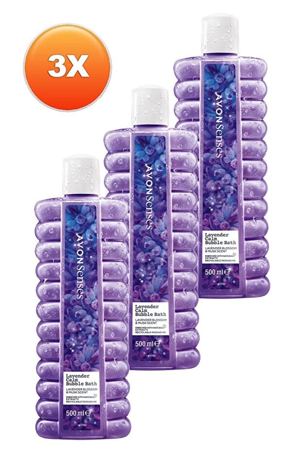 Senses Lavender Calm Lavanta Kokulu Banyo Köpüğü 500 Ml. Üçlü Set