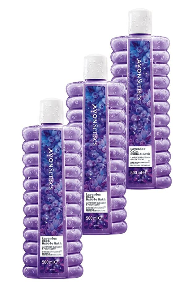 Senses Lavender Calm Lavanta Kokulu Banyo Köpüğü 500 Ml. Üçlü Set
