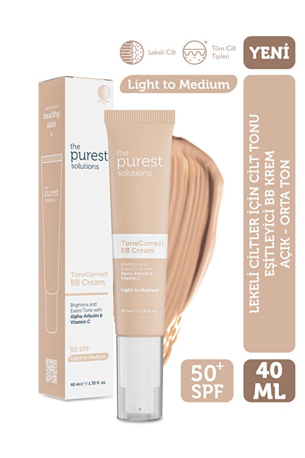 Lekeli Ciltler İçin Cilt Tonu Eşitleyici BB Krem, SPF 50+ 40 ml – Açık / Orta Ton
