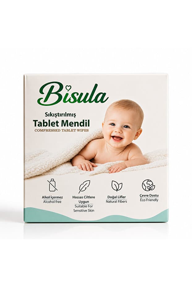 Sıkıştırılmış Tablet Mendil – Su Ile Açılan Tek Kullanımlık Bebek Temizlik Bezi (250 ADET)