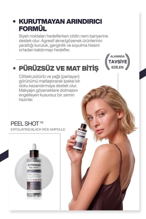 Siyah Pirinç Özlü | Gözenek & Siyah Nokta Karşıtı | Arındırıcı Peeling Serum 80ml