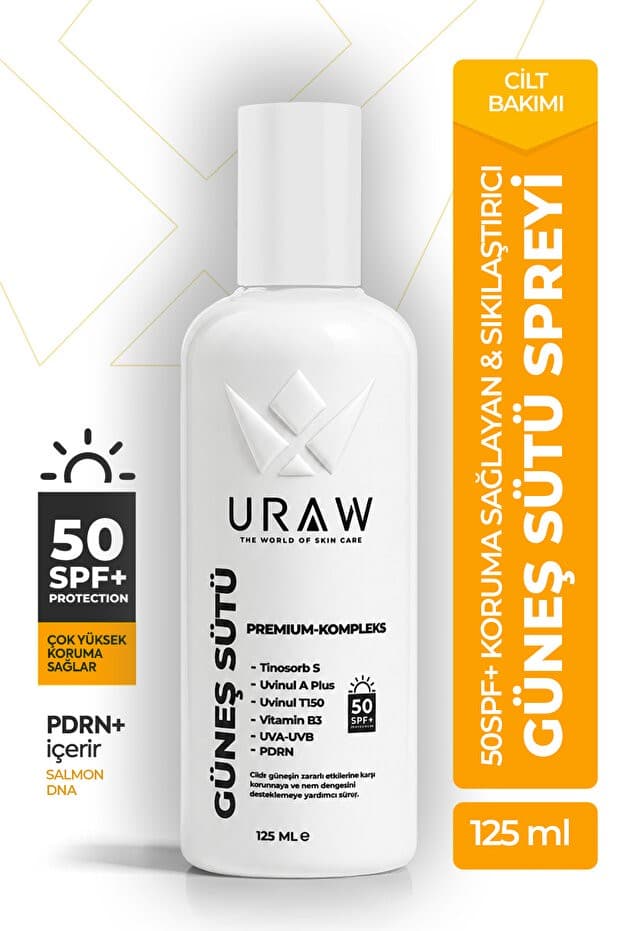 Güneş Sütü Sprey 50 SPF+ Gözenek Sıkılaştırıcı ve Leke Karşıtı | PDRN+ İçerikli Premium Bakım 125 ml