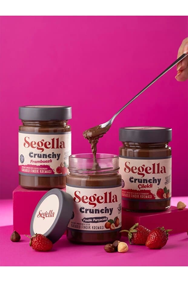 Çilekli Meyve Parçacıklı Kakaolu Fındık Kreması 350gr