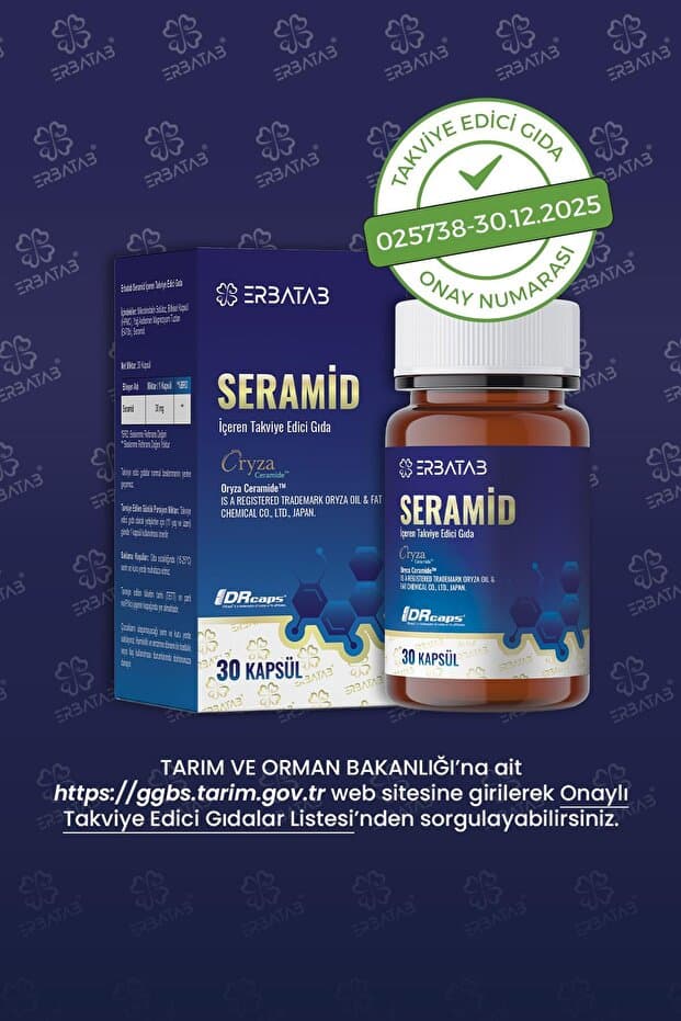 Seramid 30 Kapsül Cilt Bariyeri ve Nem Desteği İçeren Takviye Edici Gıda