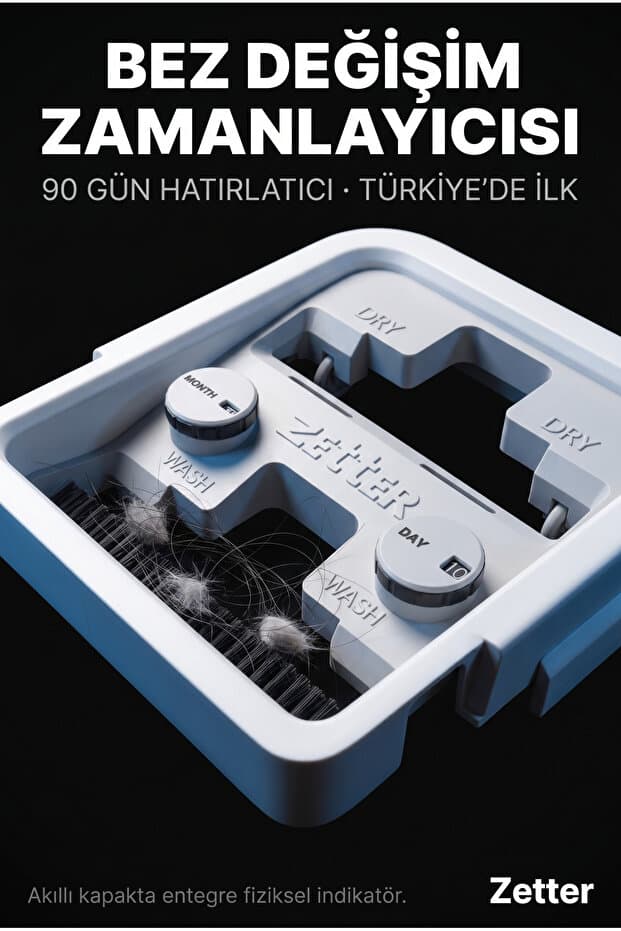 Mop Temizlik Seti, 1 Yıl Garantili, Zamanlayıcılı, 2 Bezli, Kolay Sıkmalı