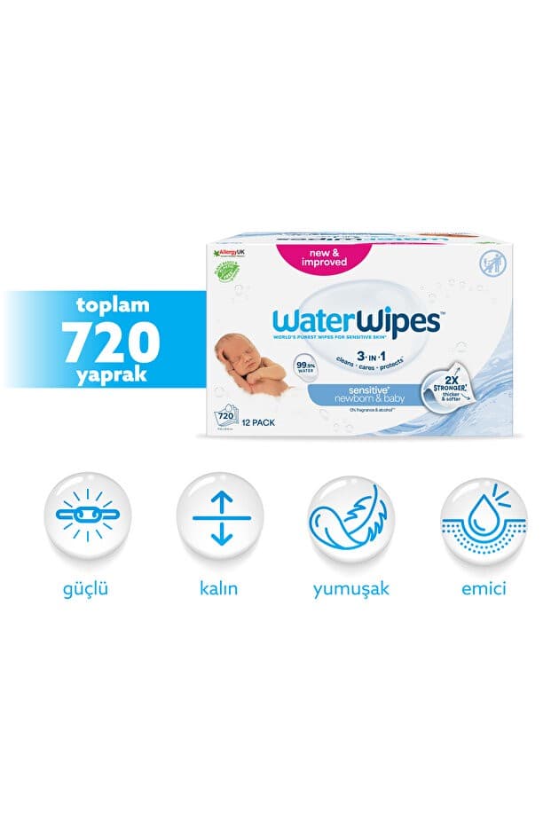 Doğal Bio Yenidoğan Islak Mendil 12×60 Adet (720 Yaprak)