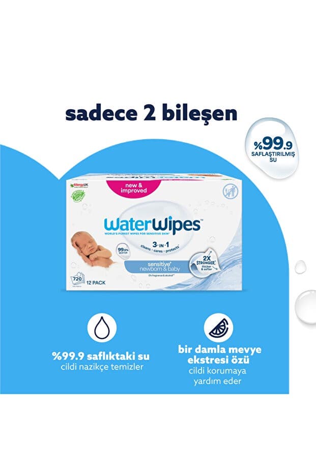 Doğal Bio Yenidoğan Islak Mendil 12×60 Adet (720 Yaprak)
