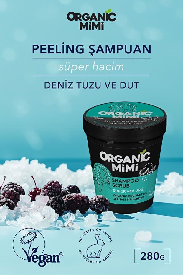 Peeling Şampuanı Deniz Tuzu ve Dut Özlü Kepek Önleyici Süper Hacim Kazandırıcı 280 G