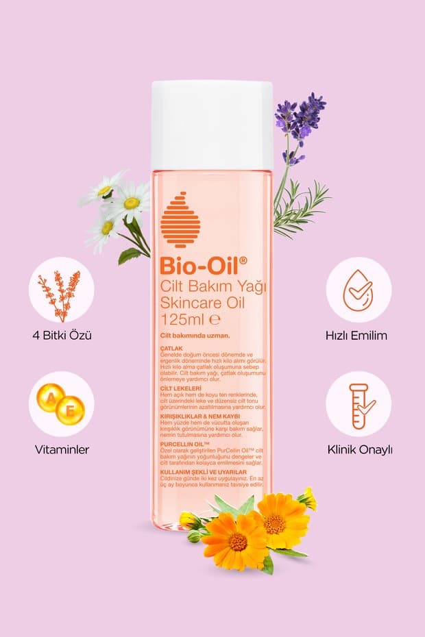 Çatlak Karşıtı Nemlendirici Cilt Bakım Yağı 125 ml Leke Karşıtı Hamilelik Çatlakları İçin Vitamin E
