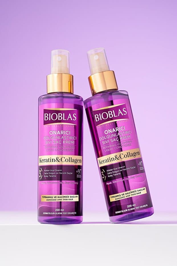 Keratin Kolajen Sıvı Saç Kremi 200 Ml - Onarıcı, Dolgunlaştırıcı, Kolay Tarama