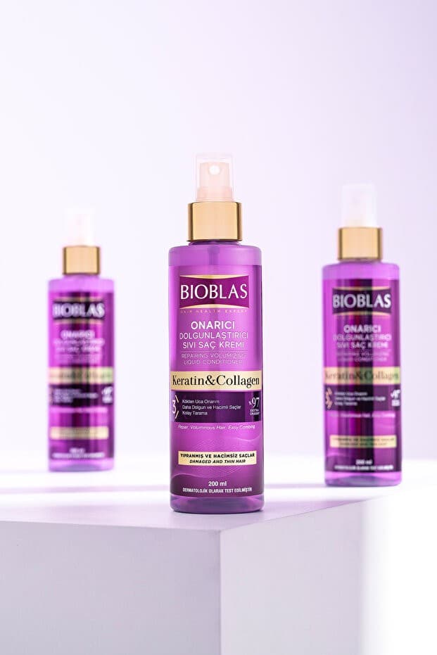 Keratin Kolajen Sıvı Saç Kremi 200 Ml - Onarıcı, Dolgunlaştırıcı, Kolay Tarama