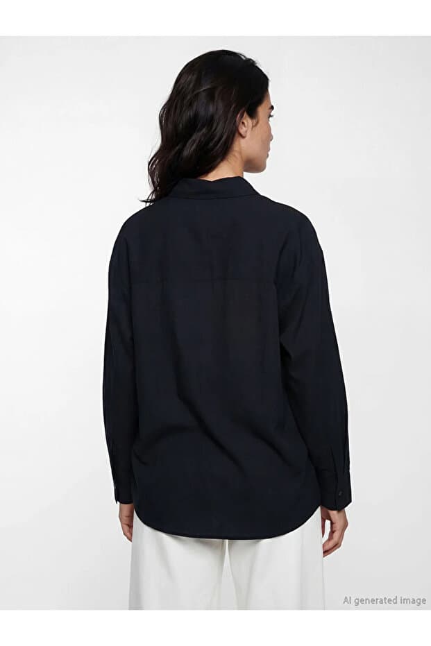 Siyah Oversize Kadın Gömlek