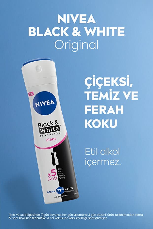 Kadın Sprey Deodorant Black&white Clear 150ml Ve Mini Roll-on Black&white Clear